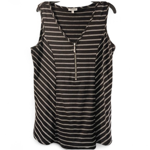 Ava James Tops - Ava James Women's Medium Black White Striped Summer Sleeveless Tank Top EUC